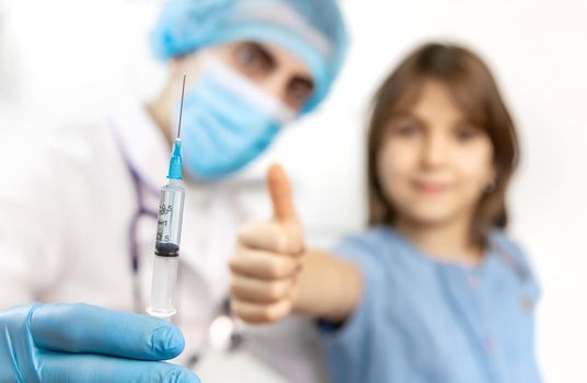 Vaccination of children. Hand injection. Viborochniy focus People