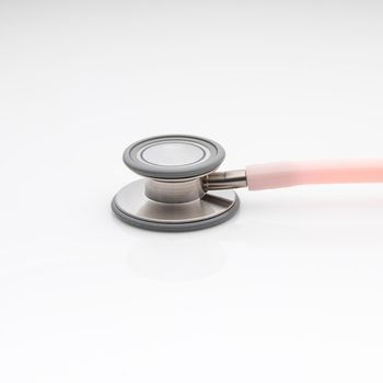 The diaphragm of medical stethoscope isolated on a white background