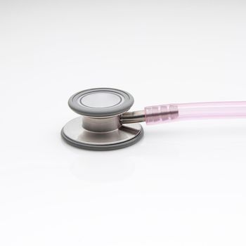 The diaphragm of medical stethoscope isolated on a white background