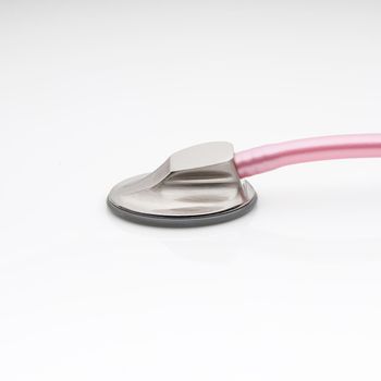 The diaphragm of medical stethoscope isolated on a white background