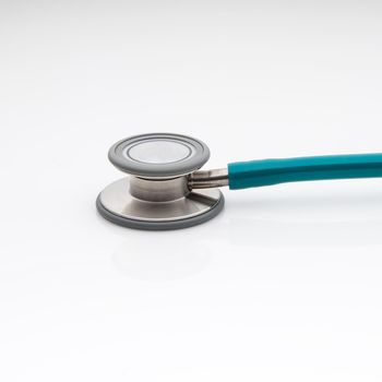 The diaphragm of medical stethoscope isolated on a white background