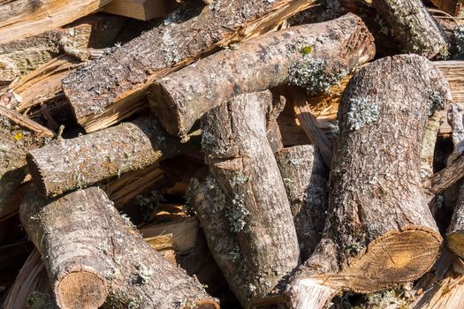 Firewood for the fireplace in winter.