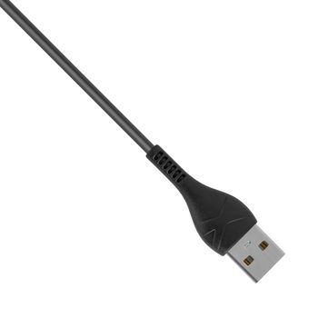 USB connector with cable on a white background, top view