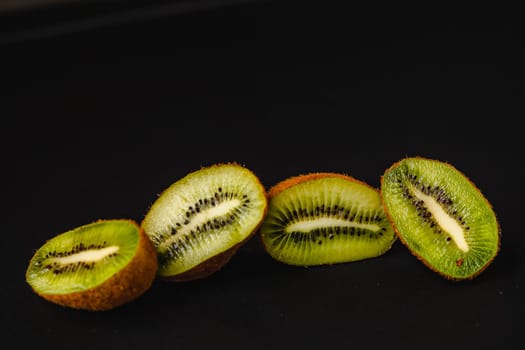 Luxurious fruit background. Studio photography of various fruits isolated on black background. Copy space. high resolution product