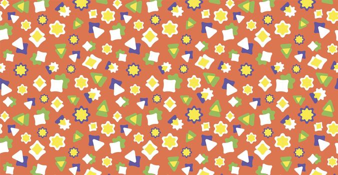 Cute colorful doodles. Bright geometric pattern. Festive children's background. Can be used for wallpaper, background, web background, fabric, wrapping paper, digital paper.