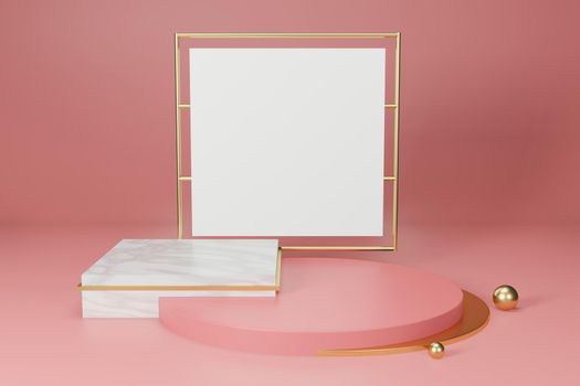 3d rendering illustration of frame mockup in minimal room for placing advertising design 