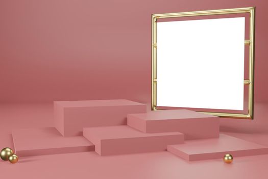 3d rendering illustration of frame mockup in minimal room for placing advertising design 