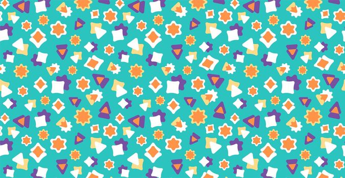 Cute colorful doodles. Bright geometric pattern. Festive children's background. Can be used for wallpaper, background, web background, fabric, wrapping paper, digital paper.