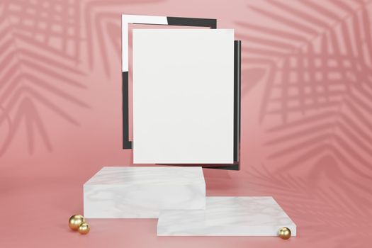 3d rendering illustration of frame mockup in minimal room for placing advertising design 