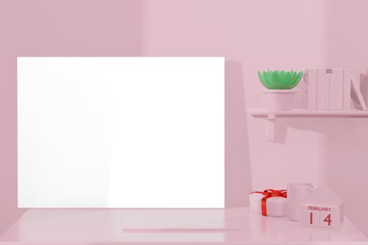 3d rendering illustration of frame mockup in minimal room for placing advertising design 