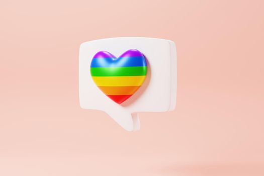 PRIDE Heart symbol for LGBTQ+. 3D Randering.