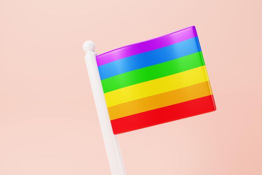 PRIDE Flag symbol for LGBTQ+. 3D Randering.