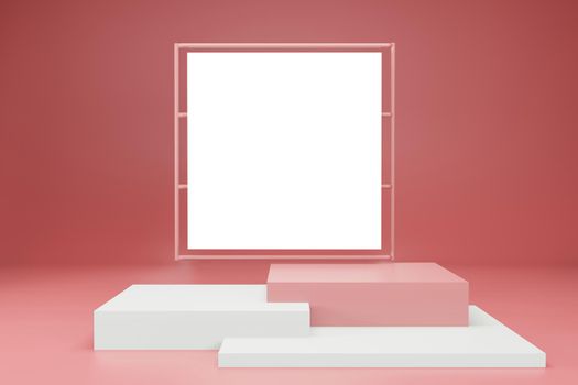 3d rendering illustration of frame mockup in minimal room for placing advertising design 