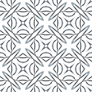 Summer exotic seamless border. Black and white unequaled boho chic summer design. Exotic seamless pattern. Textile ready alluring print, swimwear fabric, wallpaper, wrapping.