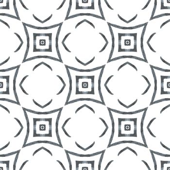 Repeating striped hand drawn border. Black and white astonishing boho chic summer design. Striped hand drawn design. Textile ready resplendent print, swimwear fabric, wallpaper, wrapping.