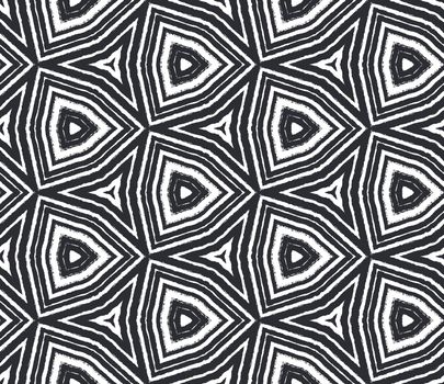 Textured stripes pattern. Black symmetrical kaleidoscope background. Trendy textured stripes design. Textile ready superb print, swimwear fabric, wallpaper, wrapping.