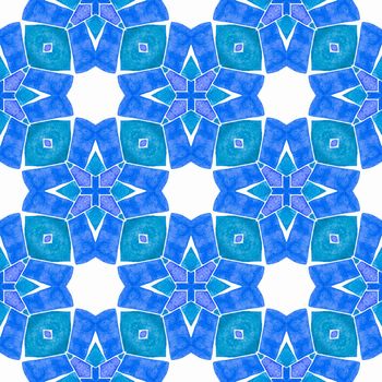 Tropical seamless pattern. Blue wonderful boho chic summer design. Hand drawn tropical seamless border. Textile ready emotional print, swimwear fabric, wallpaper, wrapping.