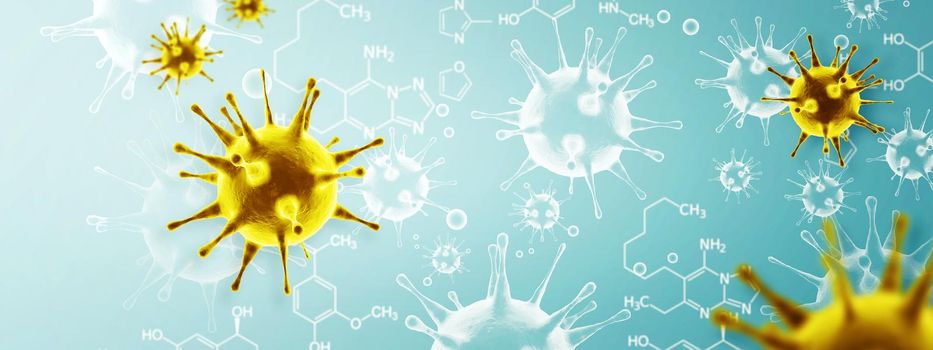 Dangerous corona virus, SARS pandemic risk concept. 3D illustration