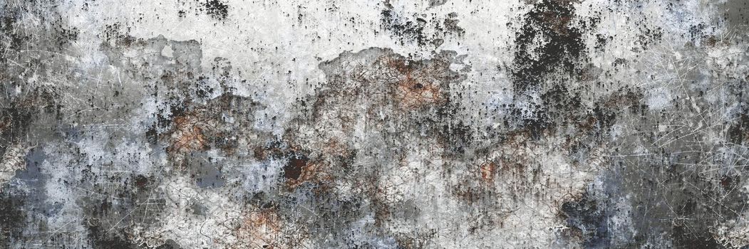 Grunge rusty scratched metal background. 3d rendering