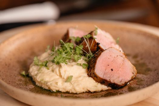 Pork Tenderloin Prepared for Serving