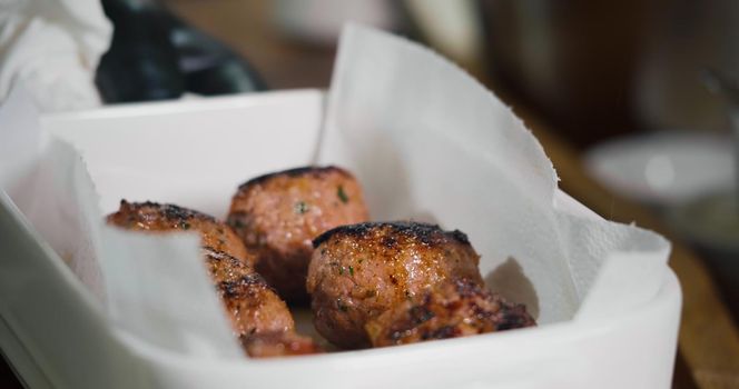 Appetizing Fried Beef Meatballs.