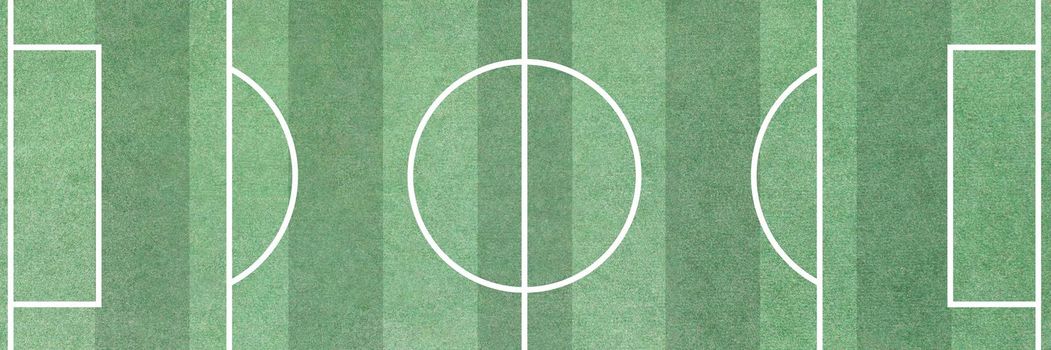 Football field with striped green grass background top view. Professional sport soccer concept