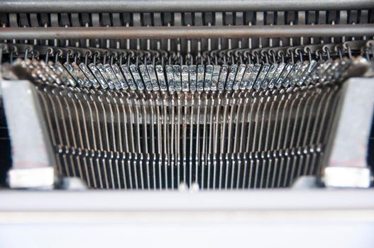 Top view of an old typewriter. Copy space