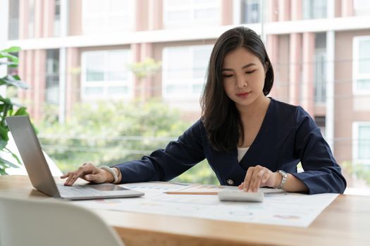 Bookkeeper or financial inspector hands making report, calculating. Home finances, investment, economy, saving money or insurance concept.