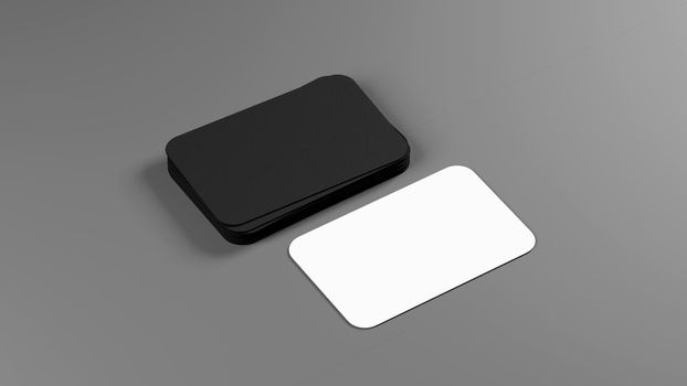 Black business cards blank mockup - template. 3d illustration