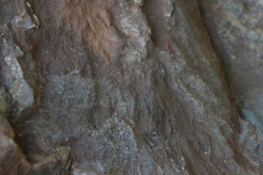 Selective focus. The texture of the rock, the background of the gray wall