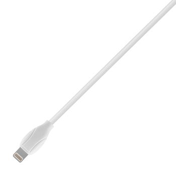 connector with cable Type-C, white, isolated on a white background