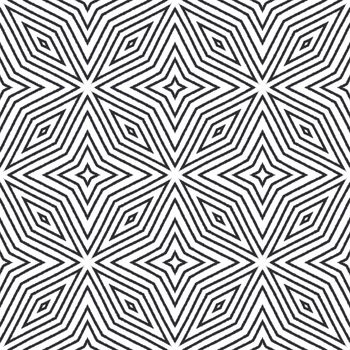 Mosaic seamless pattern. Black symmetrical kaleidoscope background. Retro mosaic seamless design. Textile ready bizarre print, swimwear fabric, wallpaper, wrapping.