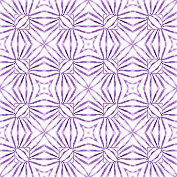 Textile ready excellent print, swimwear fabric, wallpaper, wrapping. Purple graceful boho chic summer design. Repeating striped hand drawn border. Striped hand drawn design.