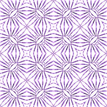 Textile ready excellent print, swimwear fabric, wallpaper, wrapping. Purple graceful boho chic summer design. Repeating striped hand drawn border. Striped hand drawn design.
