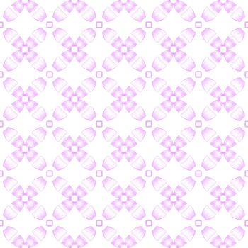 Ikat repeating swimwear design. Purple worthy boho chic summer design. Watercolor ikat repeating tile border. Textile ready unequaled print, swimwear fabric, wallpaper, wrapping.