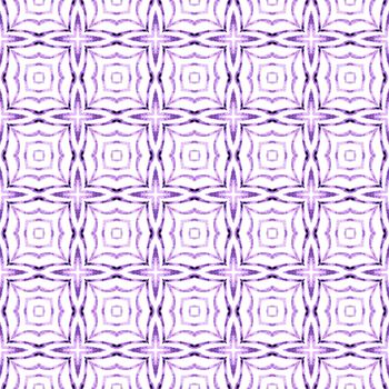 Watercolor medallion seamless border. Purple rare boho chic summer design. Medallion seamless pattern. Textile ready wonderful print, swimwear fabric, wallpaper, wrapping.