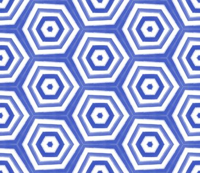 Mosaic seamless pattern. Indigo symmetrical kaleidoscope background. Textile ready imaginative print, swimwear fabric, wallpaper, wrapping. Retro mosaic seamless design.