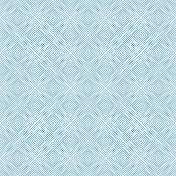 Tiled watercolor pattern. Blue symmetrical kaleidoscope background. Hand painted tiled watercolor seamless. Textile ready charming print, swimwear fabric, wallpaper, wrapping.
