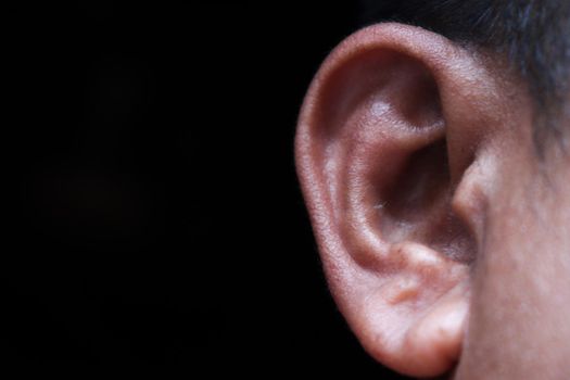 a ear of man for treatment on medical