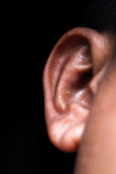 a ear of man for treatment on medical