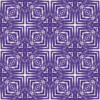 Medallion seamless pattern. Purple symmetrical kaleidoscope background. Watercolor medallion seamless tile. Textile ready superb print, swimwear fabric, wallpaper, wrapping.