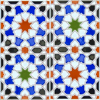 Seamless ceramic tile in the Spanish Andalusian style suitable for a background pattern