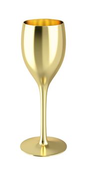 Luxury gold wine glass on white background