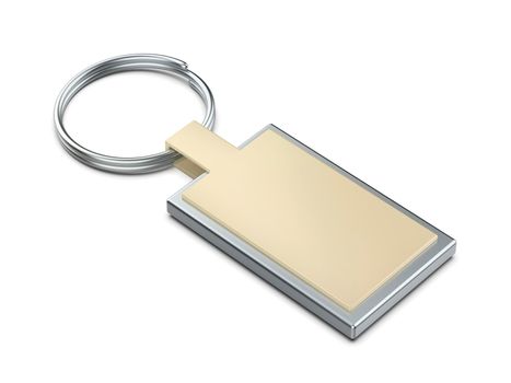 Keyring with space for text on white background