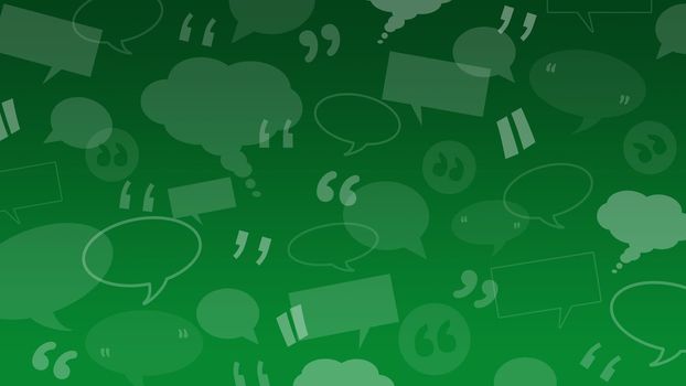 Speech and thought bubbles with quote marks suitable as a background illustration for client / customers testimonials or comments or quotes