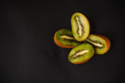 Luxurious fruit background. Studio photography of various fruits isolated on black background. Copy space. high resolution product