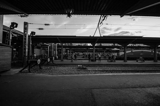 Train at Bucharest North Railway Station (Gara de Nord Bucharest) Romania, 2022