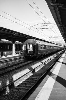 Train at Bucharest North Railway Station (Gara de Nord Bucharest) Romania, 2022