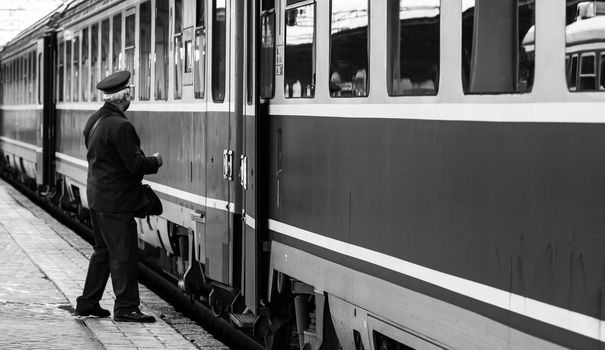 Train at Bucharest North Railway Station (Gara de Nord Bucharest) Romania, 2022