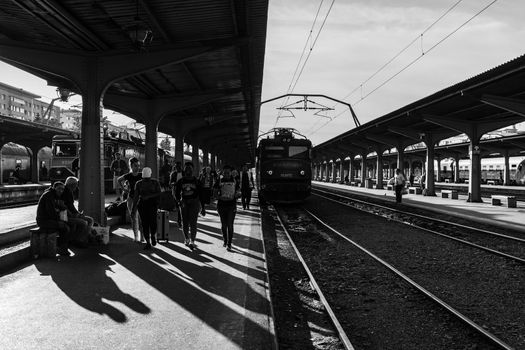 Train at Bucharest North Railway Station (Gara de Nord Bucharest) Romania, 2022